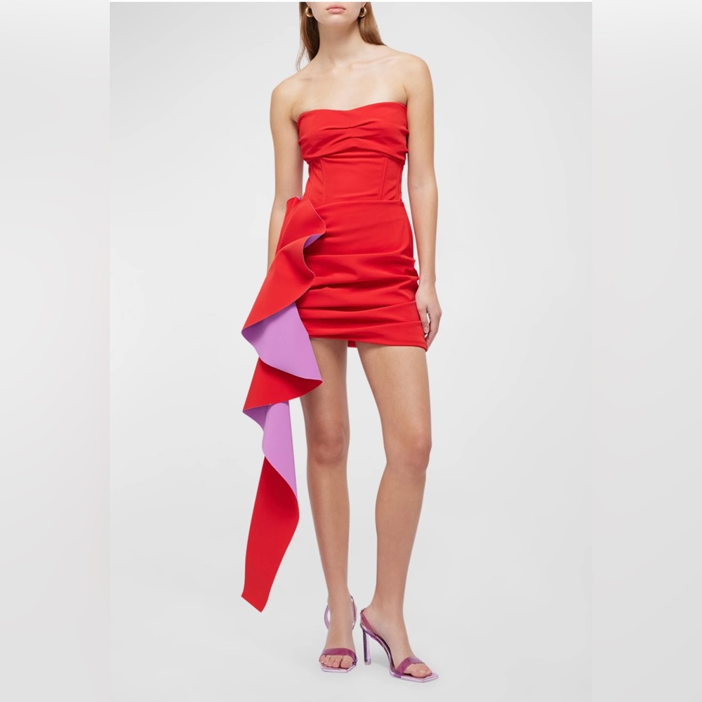 SIMKHAI Adina Cascade Bustier Mini Dress Size 6